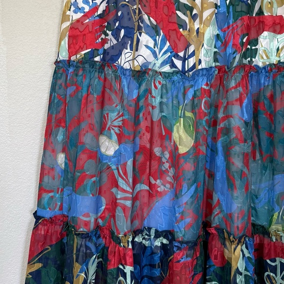 ANTHROPOLOGIE NWT 2X HUTCH Floral Printed Tiered Maxi Skirt • Vibrant Boho - Picture 3 of 13